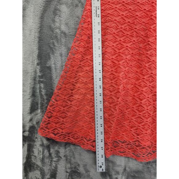 Maurices Open Back Crossover Straps Fit & Flare Tank Dress Size S Orange Coral - Picture 8 of 9